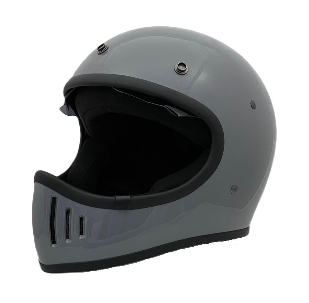SUNUP Full Face Motorcycle Helmet PILOT Size L SM-001 (59-60cm) (Gloss Gray)