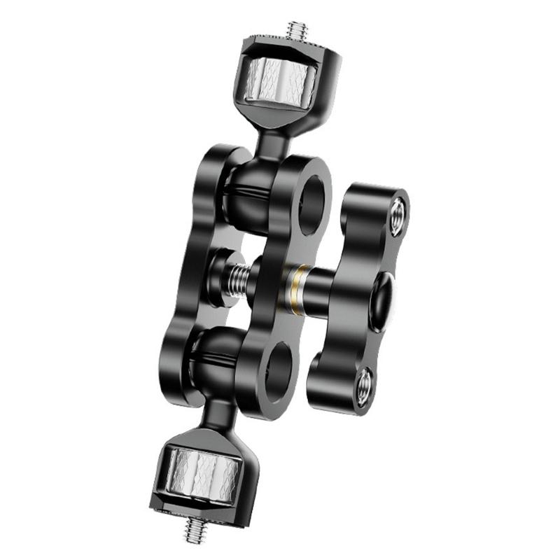 Adjustable Mount Arm with Double Ballheads 1/4in Screw for Cameras Monitors and LED Lights Aluminum Build