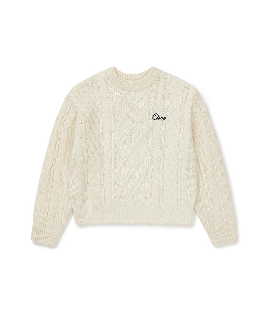 CLOVE [24Fw Clove] Cable Knit Sweater (Ivory)