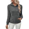Fall and Winter Women's Casual Padded Pullover Hooded Top Beaded Hoodie Sweatshirt