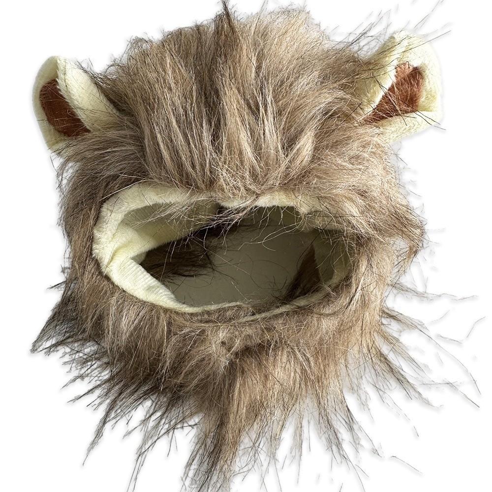 Breathable Lion Mane Wig Cap Hat Fluffy Pet Costume Comfortable Fit Dog Cat Wig Hat Cosplay