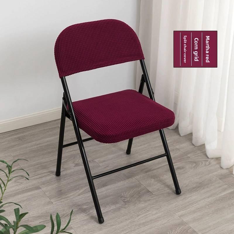 Chair Split Folding Type Two Piece Cover With Solid Color Design For Party Home