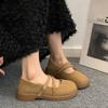 Flat Bottom Shallow Mouth Single Shoes Women's Summer 2025 New Spring and Autumn Mary Jane with Skirt Two Wear Evening Breeze Gentle Small Leather S