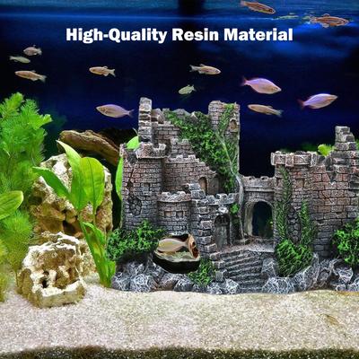 Resin Aquarium Ancient Castle Dekoration Aquarium Tank Cavern Arkitektur Dekoration Layout och