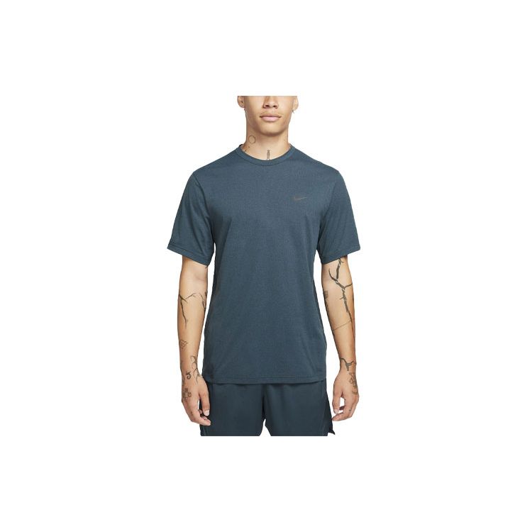 Nike Dri-Fit UV Hyverse Solid Logo Sports Short Sleeve T-Shirt Men Tops Dark-Green DV9840-328