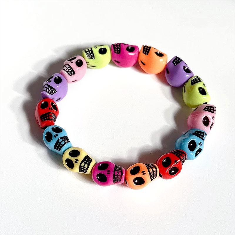 Dark Hip Hop Skull Beaded Bracelet Punk Gothic Retro Couple Bracelet Trend Personality Jewelry