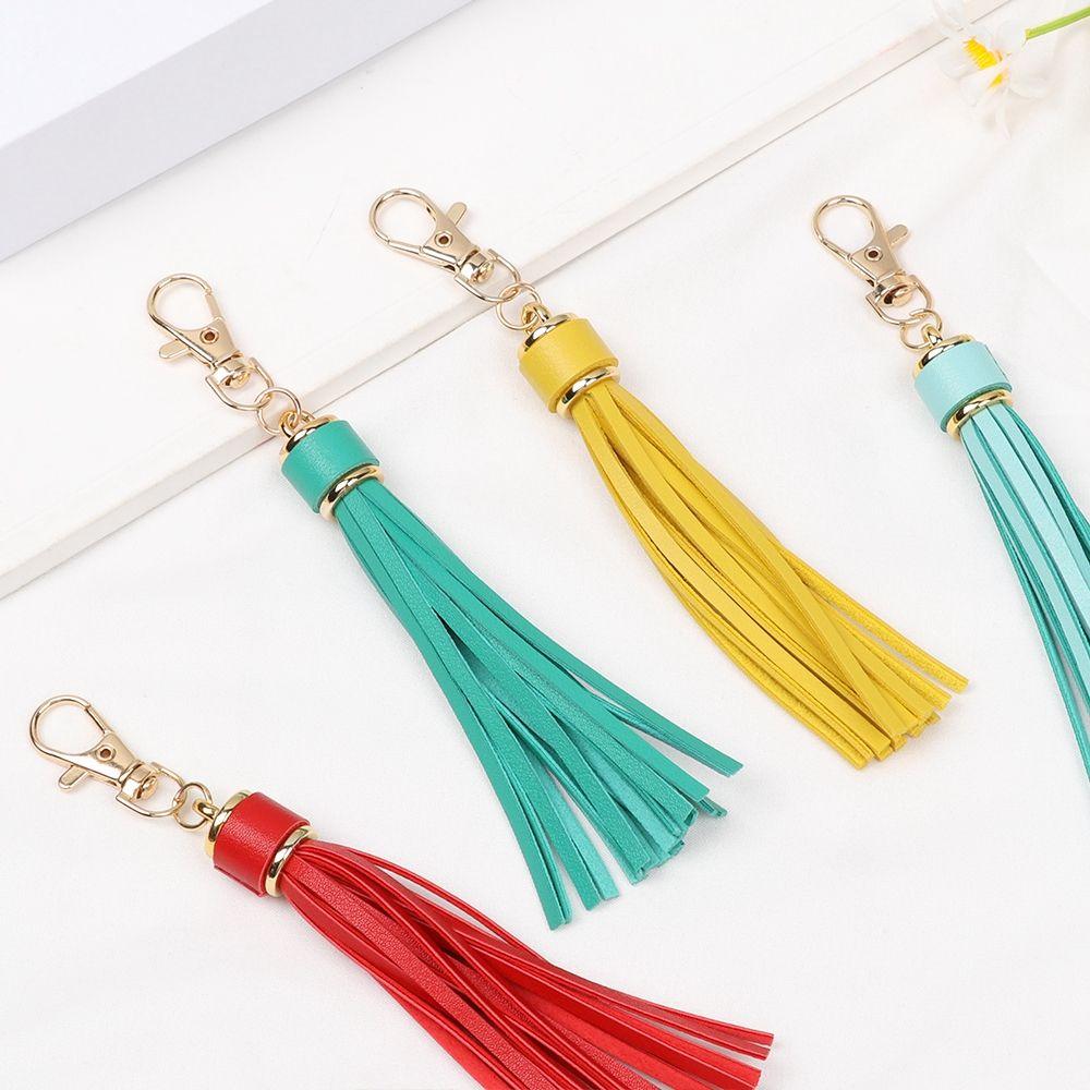 Fashion Bag Accessory Fringe Jewelry PU Leather Tassels Tassel Key Chain KeyRing KeyChain Strap