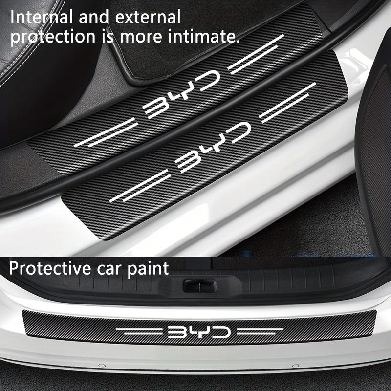 9PCS Car Door Sills Guards Stickers Film Anti Scratch Carbon Fiber Protector Scuff Pedal Cover Auto Accessories