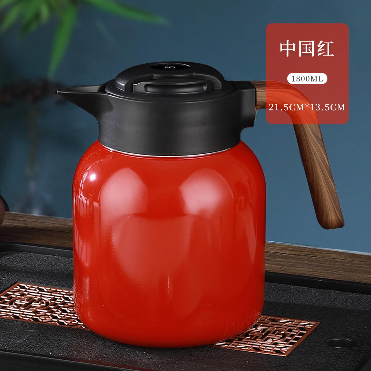 1.2/1.5/1.8L New China-Chic Braised Teapot Intelligent Temperature Display 316 Stainless Steel Bottle Home Teapot Insulation Pot 1200ml красный