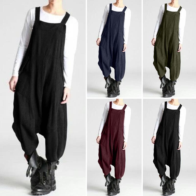 Buy ZANZEA Straps Jumpsuits Women Loose Casual Dungaree Rompers