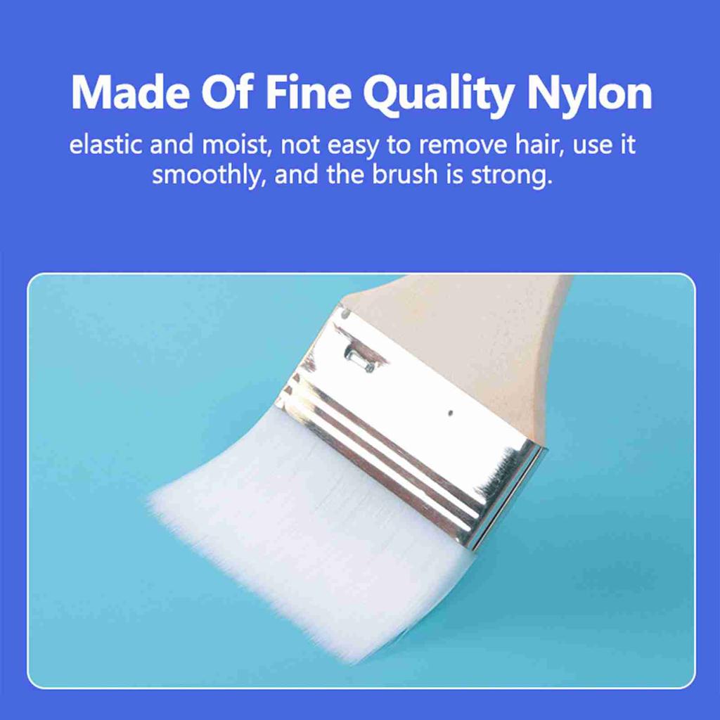 12pcs   Set Flat Nylon Hair Wooden Penholder Oil Painting Brush Barbecue Brush Paint Brushes Art Supplies