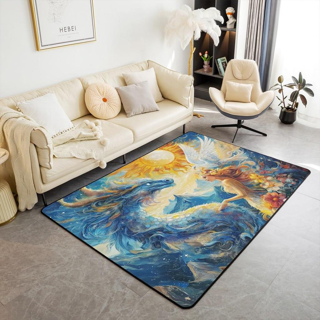 Spider Web Kids Area Rug,Black Spider Arachnid Insect Animals Indoor Floor Mat Entrance Rug for Boys Man Girls Women,Halloween Gothic Non Sl