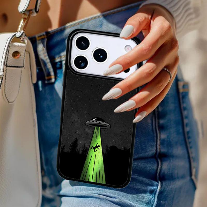 Sky aliens UFO astronauts lovely Phone Case For iPhone 17 Air 14 15 13 12 Max Cover For Apple 16e 11 Pro Max Plus Coque