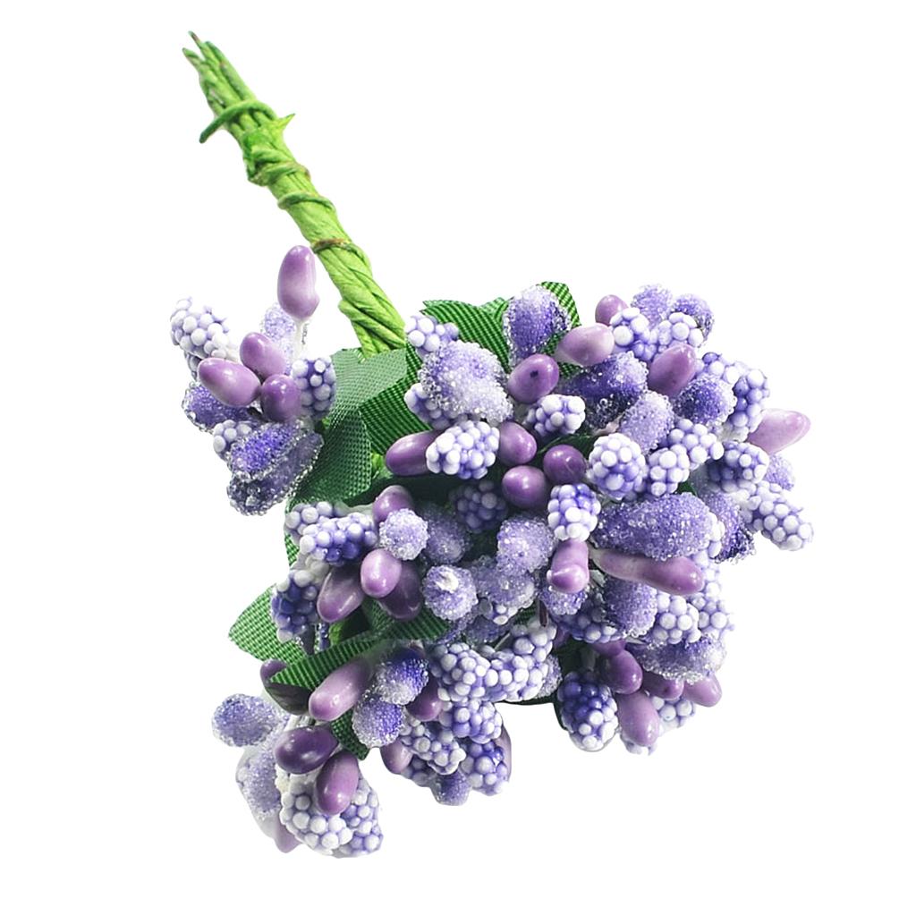 Tige de Fleur Artificielle en Tissu Élégant Artisanat Bouquet d'Étamines pour Mariage Fête et Décorations de Cheveux
