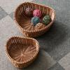 Heart-shaped Faux Rattan Woven Fruit Basket