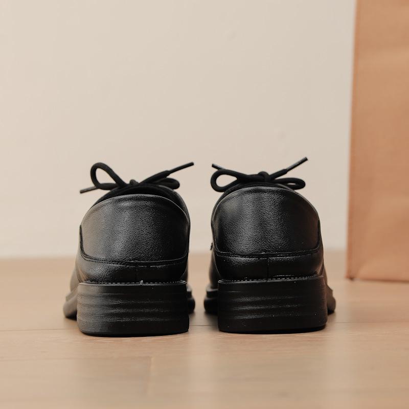2026 Spring Autumn Women's Black Lace-Up Oxford Shoes Comfortable Daily Office & Casual Shoes