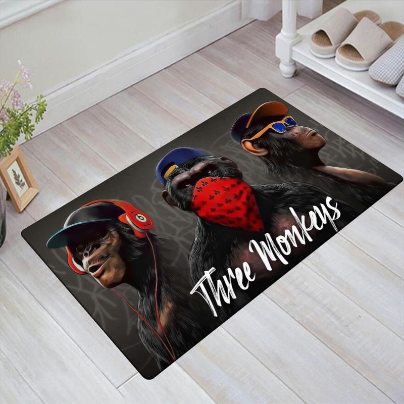 Monkey Street Graffiti Carpet Rug for Living Room Bedroom Home Sofa Decoration,Kids play Non-slip Floor Mat