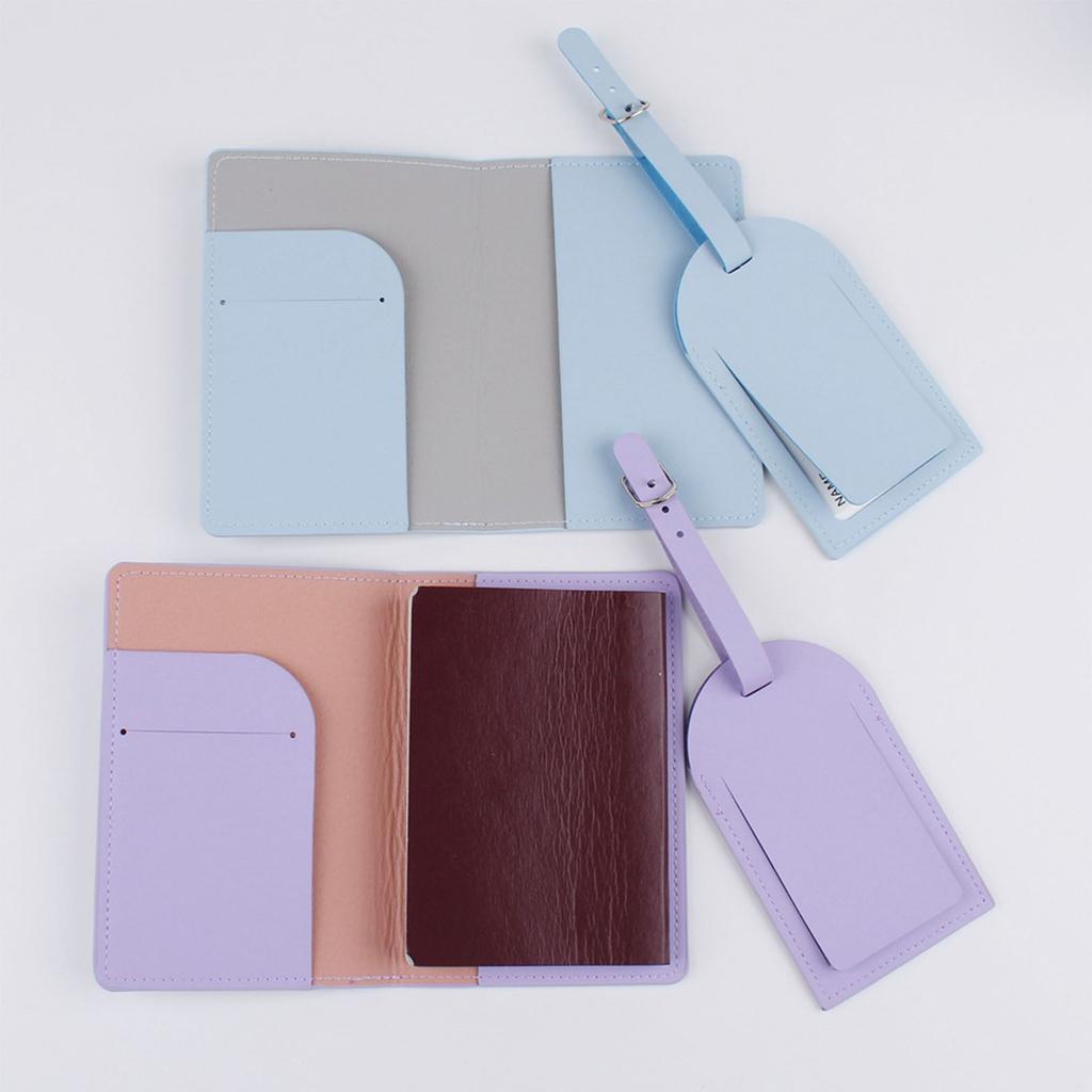 4pcs Lover Couple Passport Cover Holder Luggage Tag Hot Stamping Airplane for Women Men Travel Fashion Weddings Gift