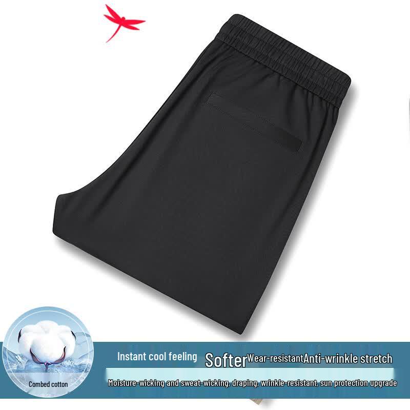 RED DRAGONFLY Men s Summer Ice Silk Straight Leg Pants 3XL
