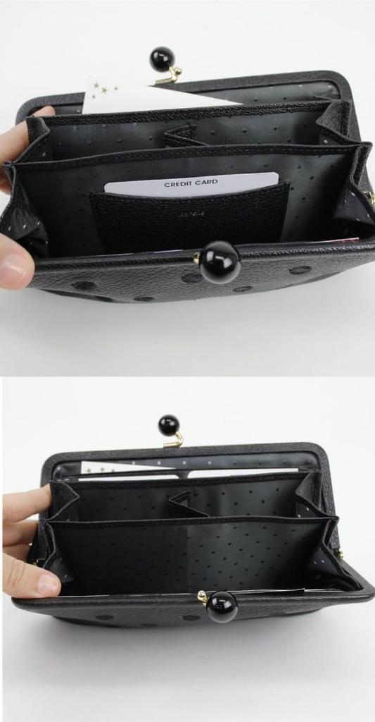 Perche (Perche) Long Wallet, Goat Leather, Women's, Genuine Leather, Cute, Large Capacity, Popular, Green, Brand Name, 08-06-03561 (Gold Dot)