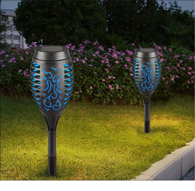 Solar Flame Torch Light - 12 LED Ground Stake for Courtyard Decoration (In Stock)