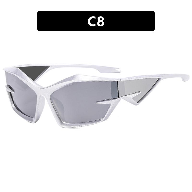 Exaggerated futuristic technology YK sunglasses new European and American catwalk sunglasses heterosexual sun