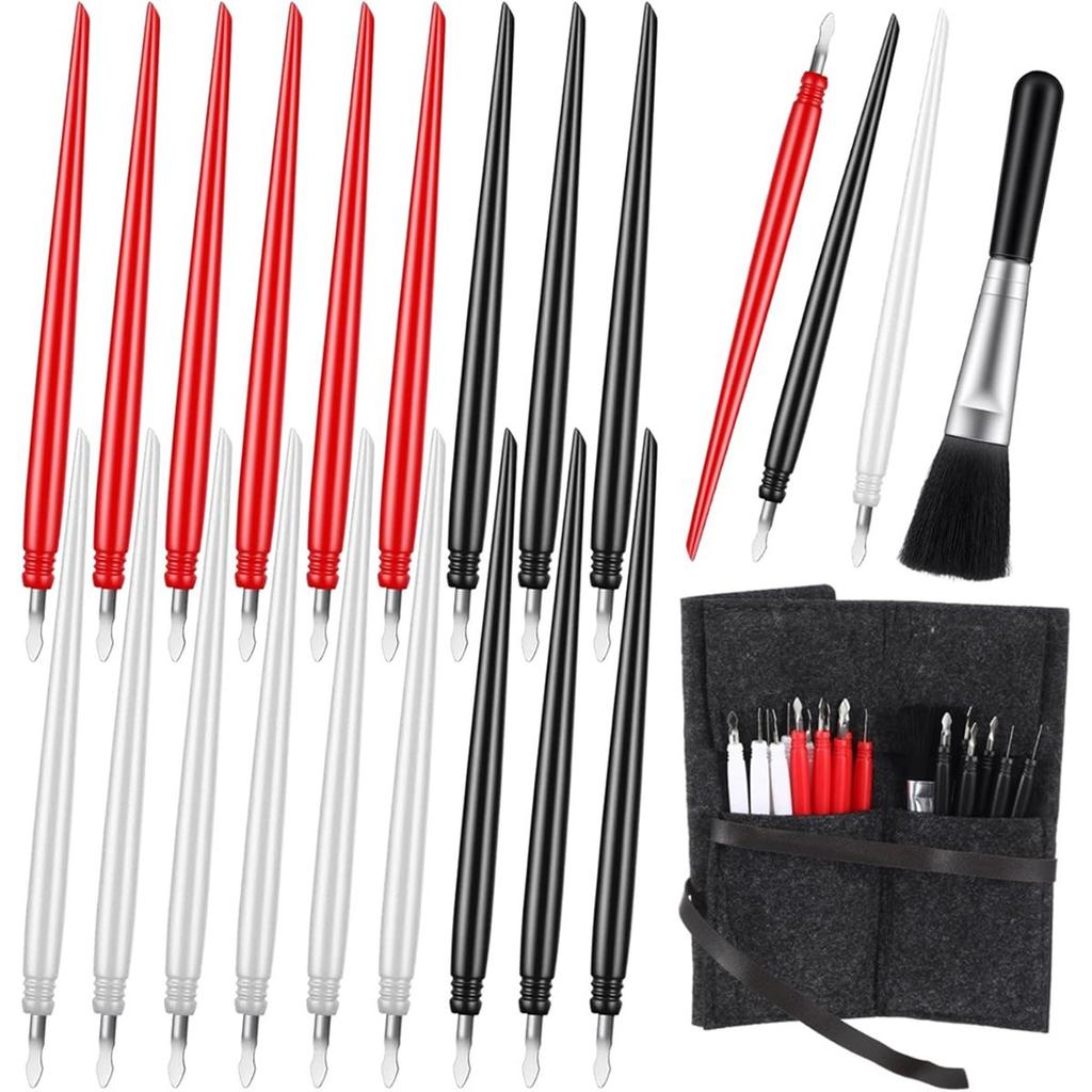 20pcs ScratchArt Tools Stylus Sticks Tools for Adults with Bag Pen Color Pens Paper Painting Scratchboard Crafts Set