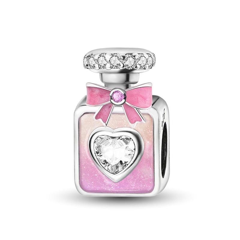 Copper Pendants Zircon Red Love Heart Charms Beads Fit Original Pan Bracelet Bangles Diy Fine Jewelry For Women