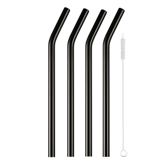 4Pcs Glass Straws Reusable Drinking Glass Tube Eco-friendly With Cleaning Brush Events Party Favors Supply