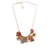 Retro Floral Oil Painting Enamel Necklace with Multi-layer Design