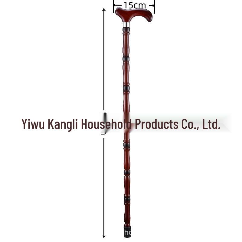 Solid Wood Non-Slip Walking Stick - Lightweight Gentleman's Cane & Hiking Aid