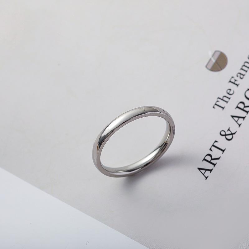 Klassischer polierter Edelstahl-Unisex-Ring, schlichtes Design, Standard US-Größe