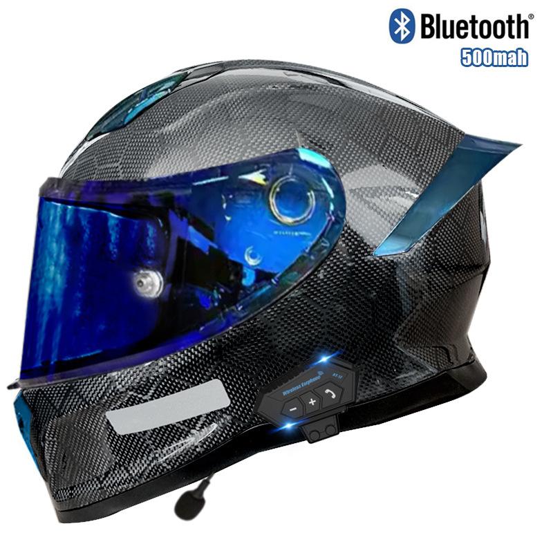 

Шолом з вуглеволокна Dot Повнолицевий шолом Легкий Локомотивний Туристичний Bluetooth Шолом для бігу Чоловічий та Жіночий Шолом на чотири сезони M