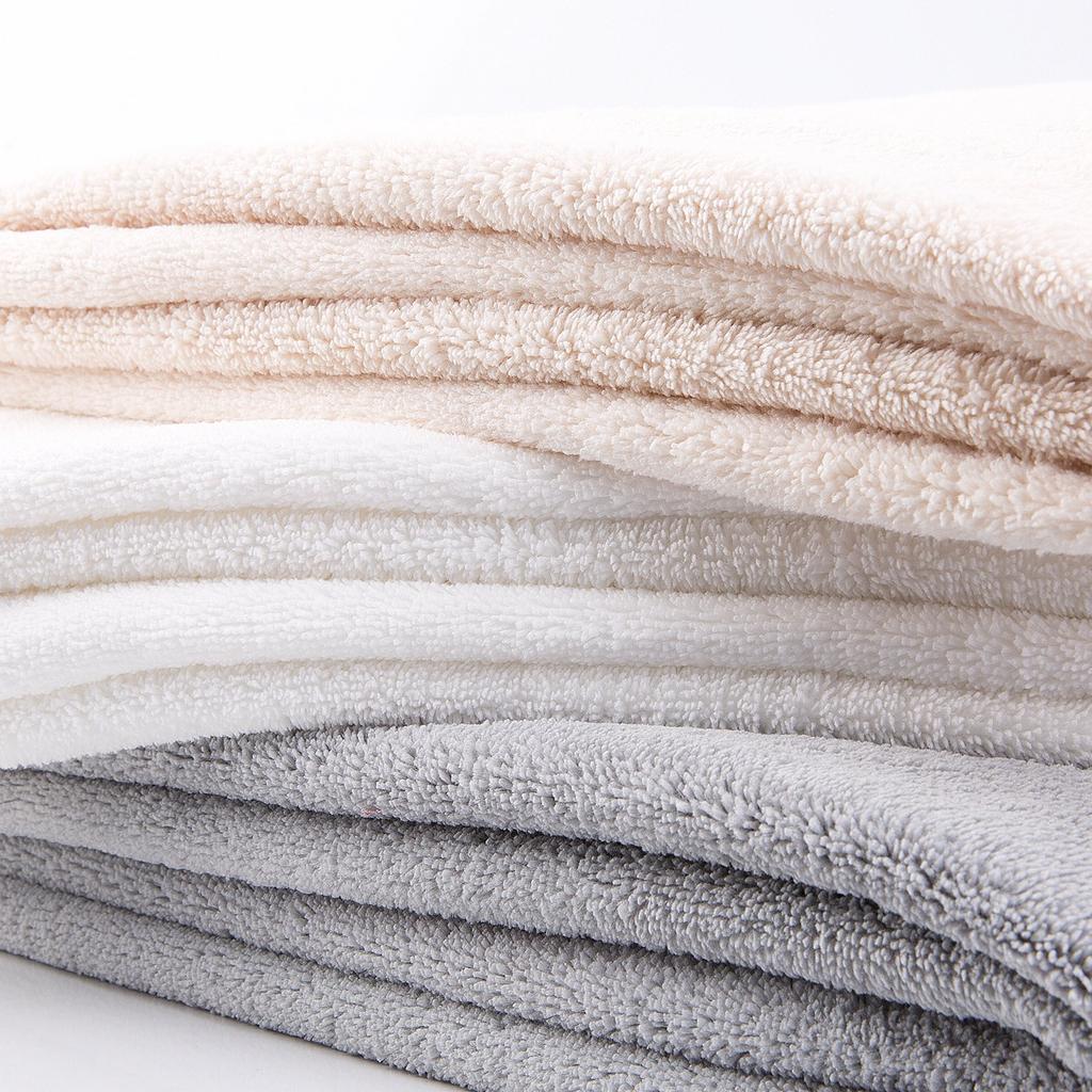 Oseamaid Face Towel Microfiber Deodorizing 6-Piece Set, Towel, Absorbent, Quick-Drying, Antibacterial, (White, Beige, Gray)