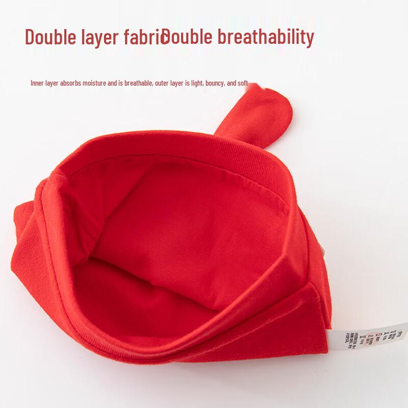 Babyprints Newborn Red Cotton Baby Hat