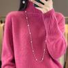 2024 Autumn/Winter Women’s Chic Wool Sweater, Slimming & Versatile, Half-High Neck, Loose Fit, Thickened Base Layer