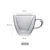 Herz-Doppelwandige Borosilikatglas-Tassen mit Henkel, 150ml Set of 2