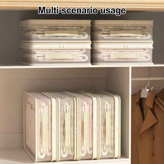 Bed Sheet Organizer See-Through Mesh Closet Storage Bag with Handle Stackable Sheets Set Folder for Bedding Sheets Duvet Covers And Pillow Cases