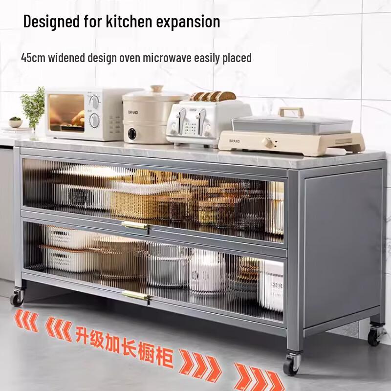 Multifunctional Kitchen Storage Rack with Slate Shelves