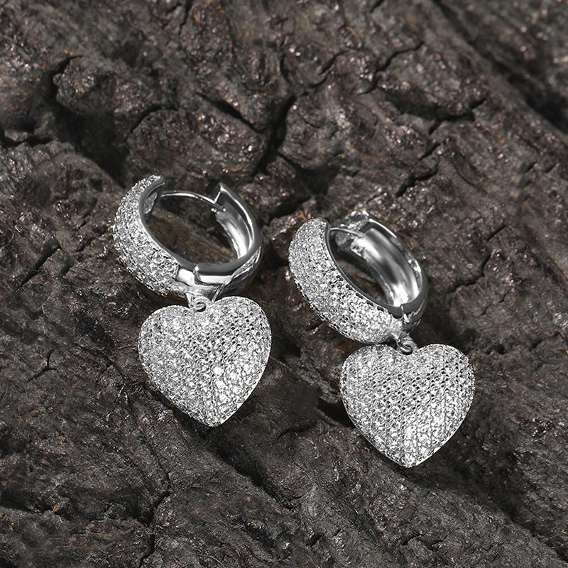 CAOSHI Noble Gold Color/Silver Color Heart Shaped Pendant Earrings Fashion Magnificent Accessories Female Party Jewelry Gifts