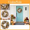 Fall Inspired Autumn Decor Thanksgiving Wreath With White Pumpkin And Maple Leaves