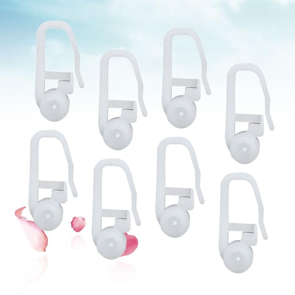 

50Pcs Sliding Curtain Hooks Universal Roller Bed Window Shades Pulley Special Rod Curtain Roller Blind Sliding Curtain Hooks белый