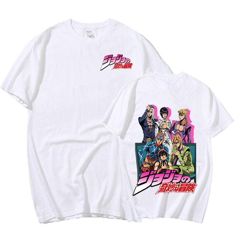 T Shirt Cool JoJo Bizarre Adventure Graphic Print Tee Homme Japanese Hot Anime Style Tshirt Plus Size Soft Tops T-Shirt Men
