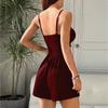 Women’s Sleeveless Square Neck Casual Mini Dress with Adjustable Spaghetti Straps and Elastic Waist for Daily Wear
