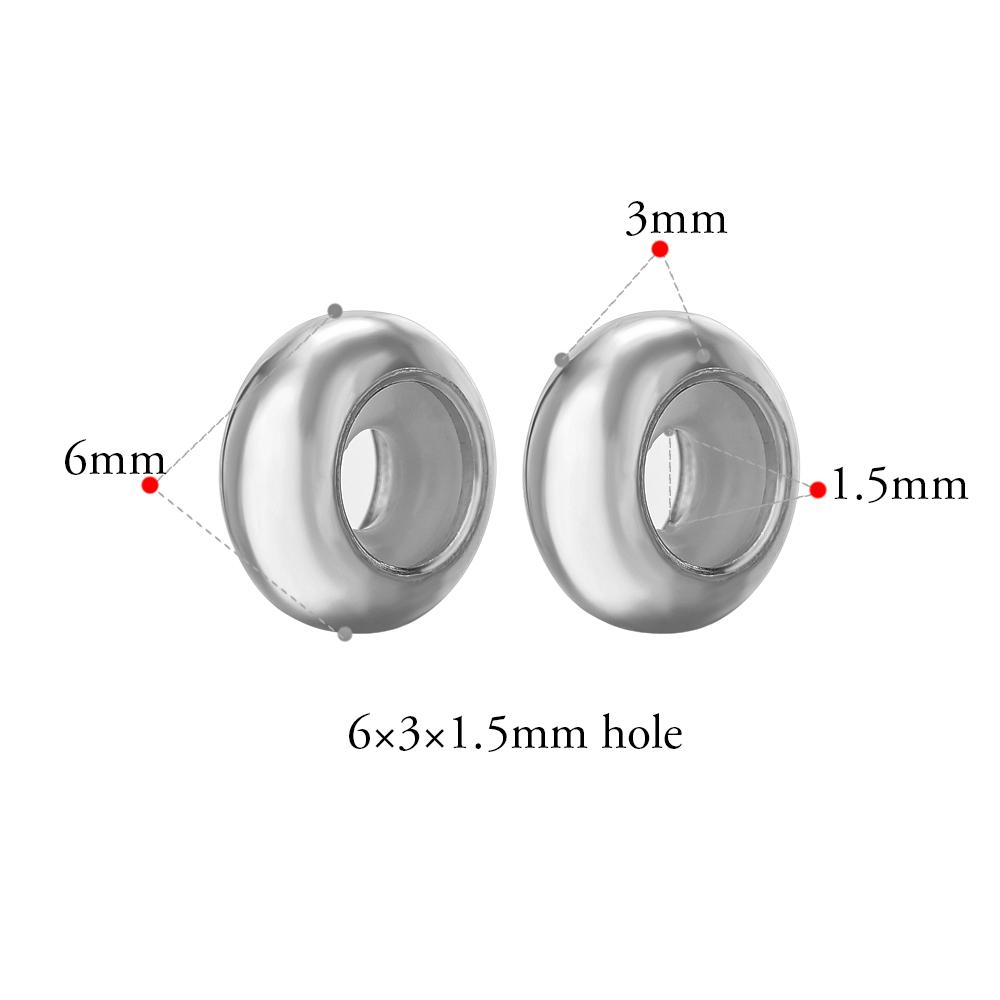 

20pcs 6/7/8/10mm Stainless Steel Adjustment Beads with Non-slip Silicone Ring Gold Stopper Spacer Beads for DIY Jewelry Making