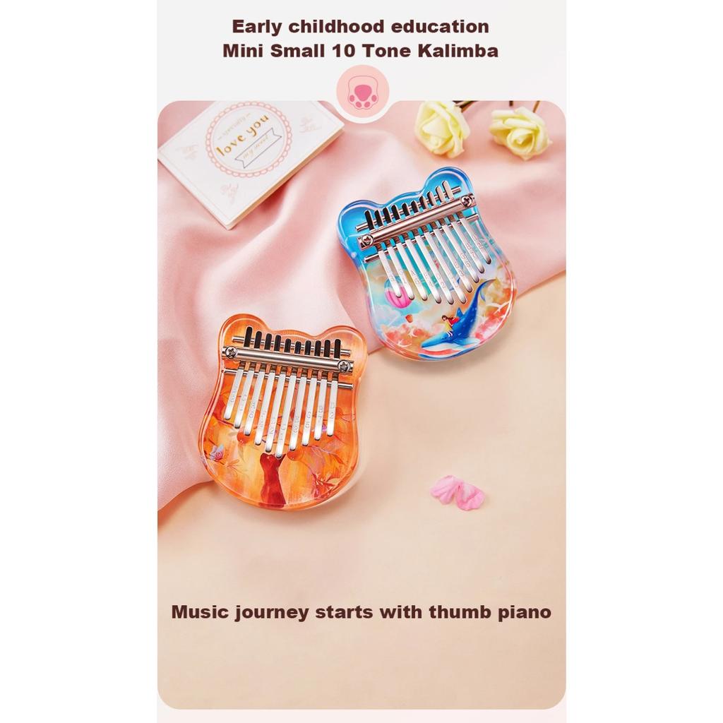 Mini 10 Keys Kalimba Thumb Piano Crystals Acrylic Kalimba Finger Piano Beginner Keyboard Instrument Music Lover Gifts