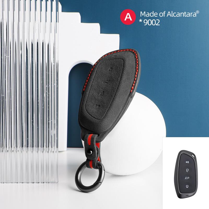 Car Key Case For Haval DARGO XY H-DOG H6 M6 F7 2023 2024 Alcantara Smart Remote Keyless Cover Shell Protector Accessories