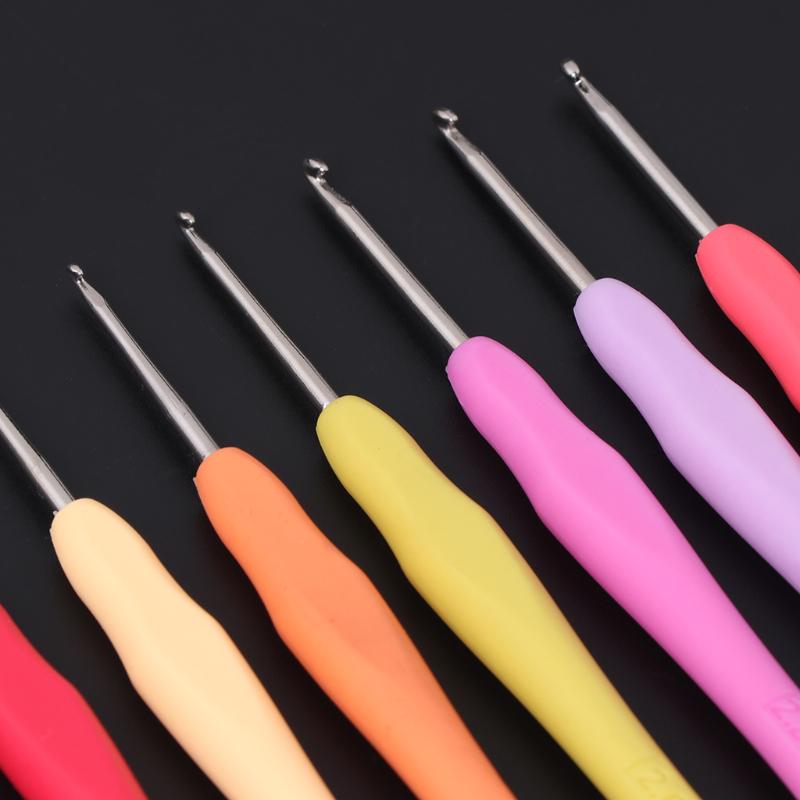 Cheap 1PC Metal Knitting Needles Crochet Hooks Tool With Ergonomic