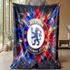 Chelsea FC Theme Blanket Soft Flannel Blanket Plush Throw Blanket Cozy Sofa Bed Blanket for Home Decor