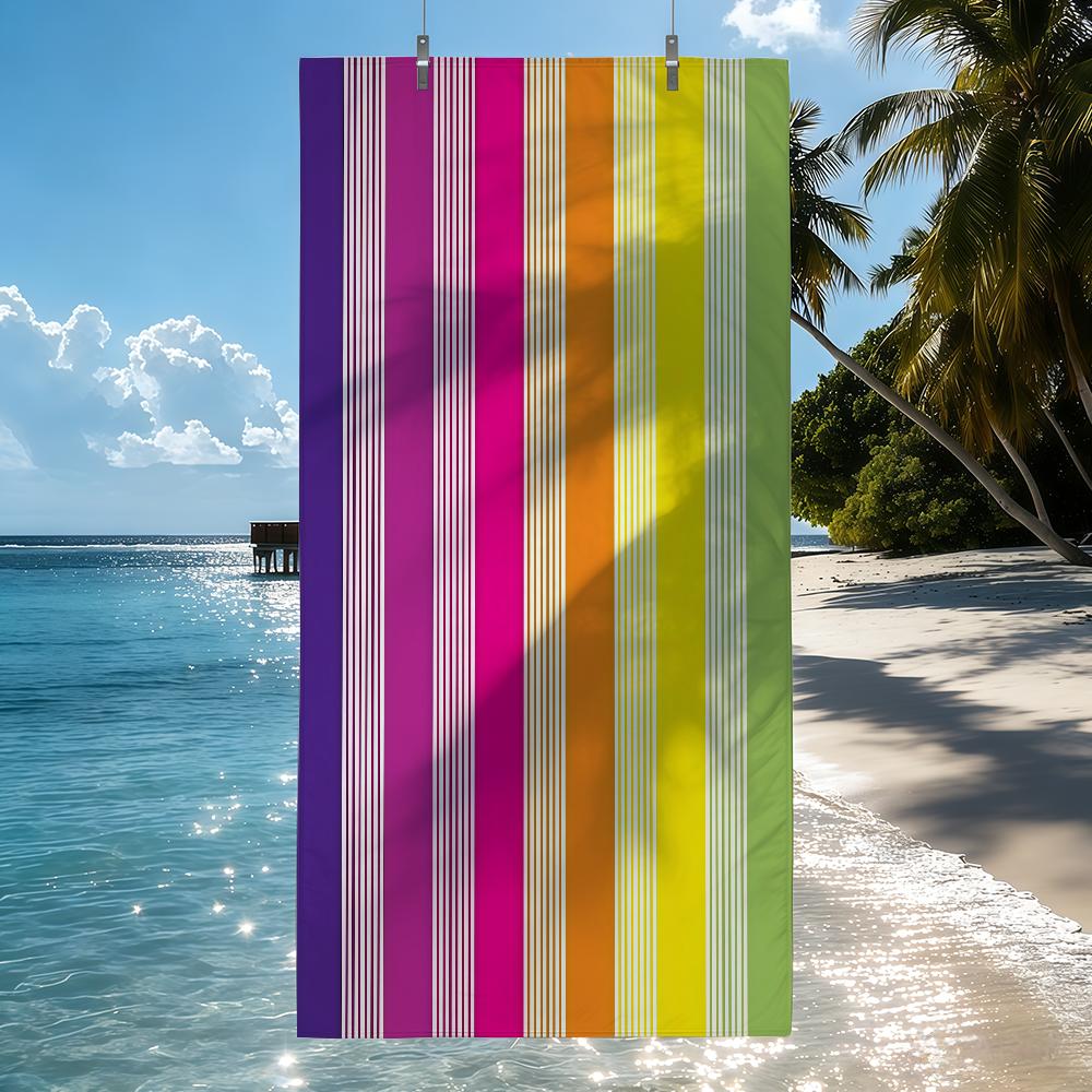 Fashionable Colorful Striped Towel Quick Drying Beach Towels Are Suitable For Swimming Pools Camping Yoga And The Gym